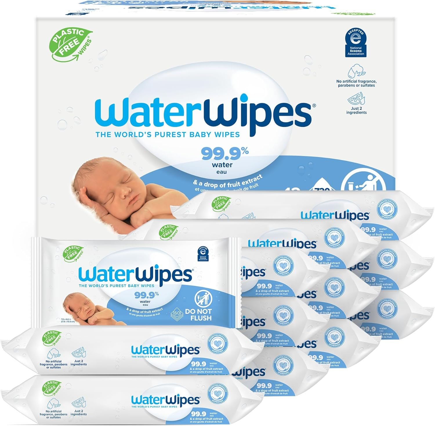 Unadulterated Consideration for Touchy Skin: WaterWipes Sans plastic Unique Child Wipes